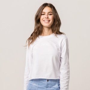 VANS classic white womens crop tee